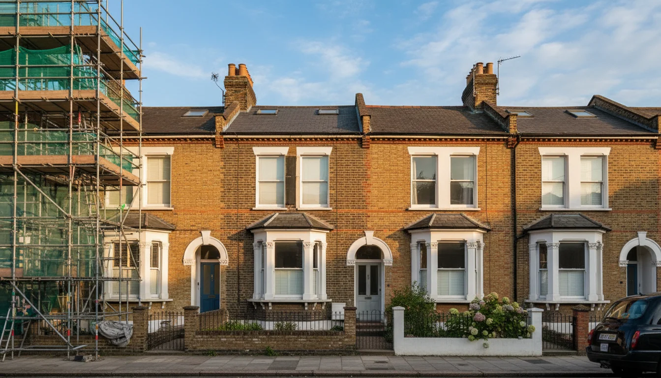 בתים צמודים בלונדון - הקיר המשותף שדורש party wall agreement לפני שיפוץ
