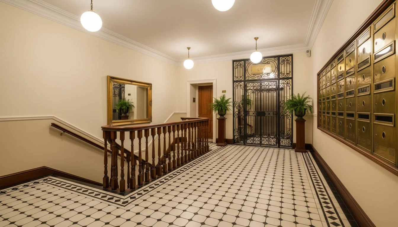 לובי בניין מנשן בלוק בלונדון - שטחים משותפים שה-service charge מממן