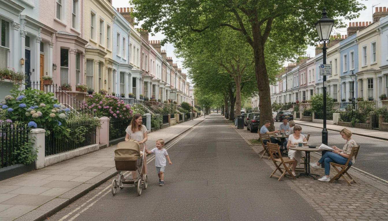 רחוב בפרימרוז היל - שכונה משפחתית עם אווירה של כפר בתוך לונדון, אלטרנטיבה לסאות׳ קנזינגטון