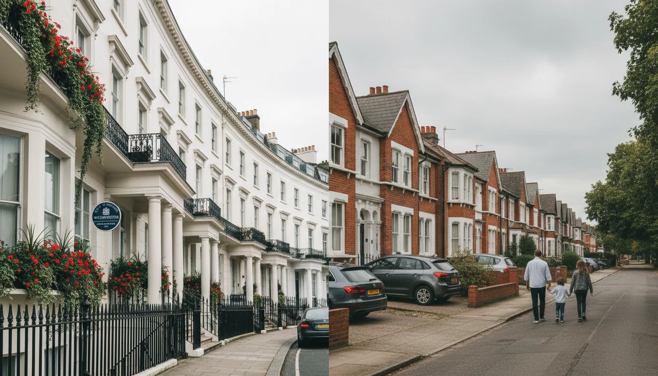 השוואה בין שכונות בשני בורואים שונים בלונדון - שכונת יוקרה מול שכונה משפחתית בצפון